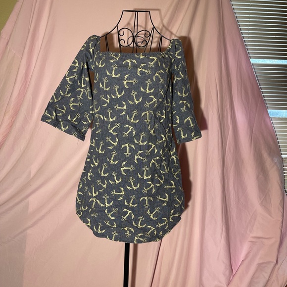 Nautical Anchor Print Dress - Picture 1 of 4